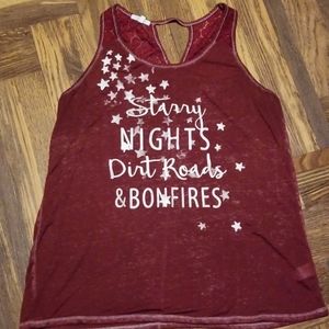 Maurices sheer tank maroon
